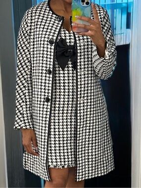 Kate Spade Houndstooth Coat & Dress Set